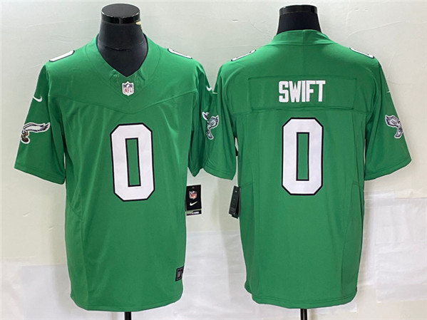 Men's Philadelphia Eagles #0 D’andre Swift Green 2023 F.U.S.E. Vapor Untouchable Stitched Football Jersey